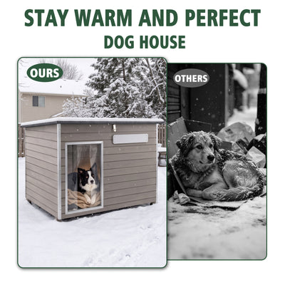 Large Dog House（43.3"L） Metal-Reinforced Chew-Proof Rainproof - PET65