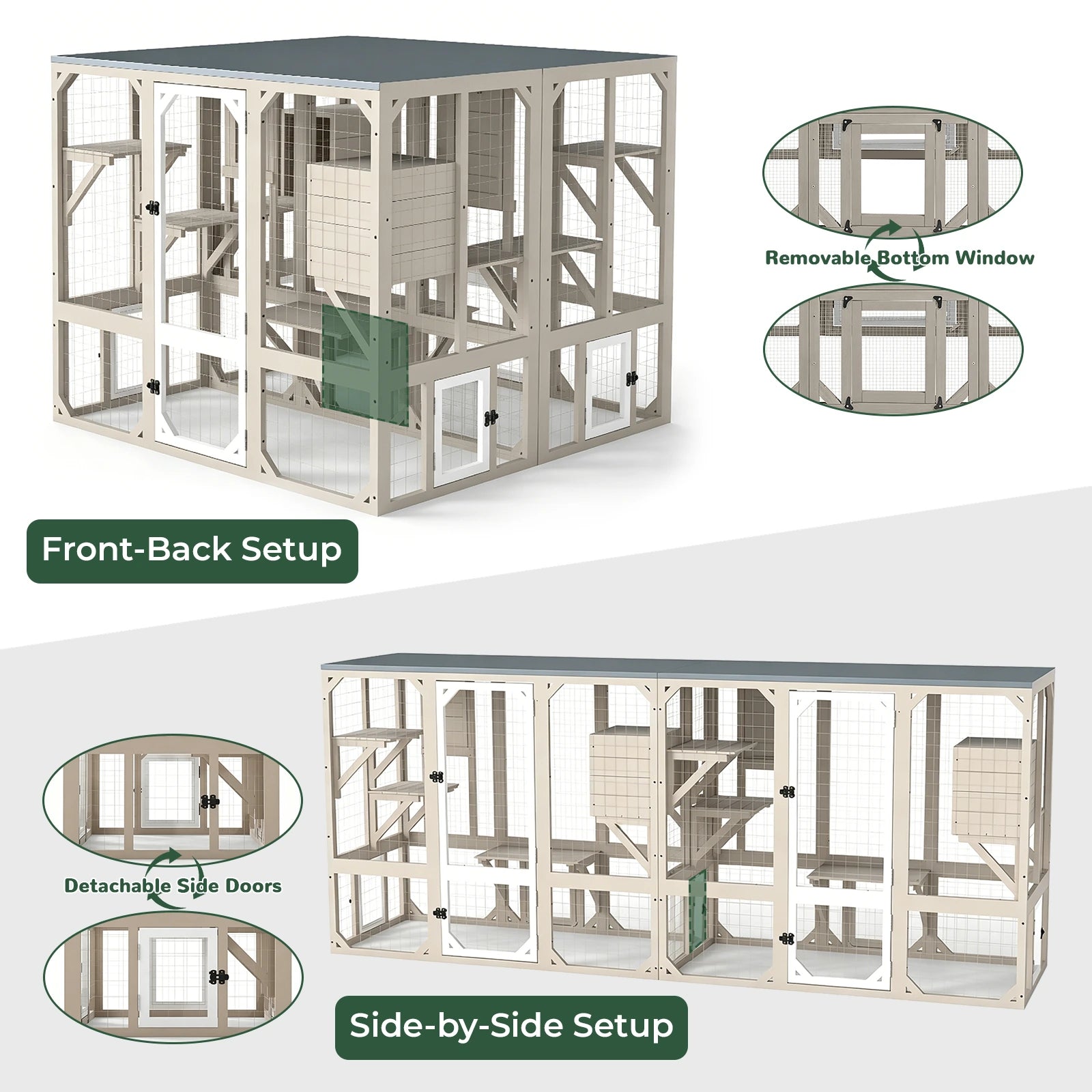 Medium Walk-In  Catio Enclosure with Window Access-PET78