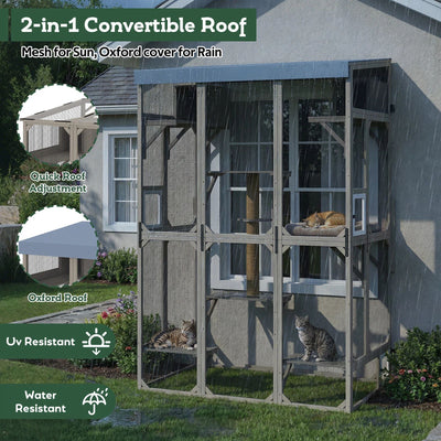 Cat Window Catio-Expandable Outdoor Living Space for Multi-Cat Homes-PET94
