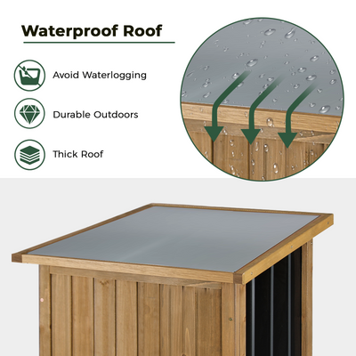 62" Tall Narrow Outdoor Storage Cabinet Waterproof Shed with Metal Top-GF36