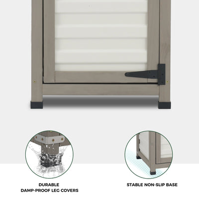 Outdoor Waterproof Storage Cabinet with Metal Top & Adjustable Shelves-GF35