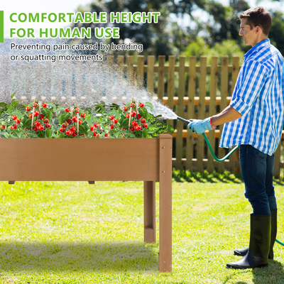 Garden bed setup on backyard lawn or patio