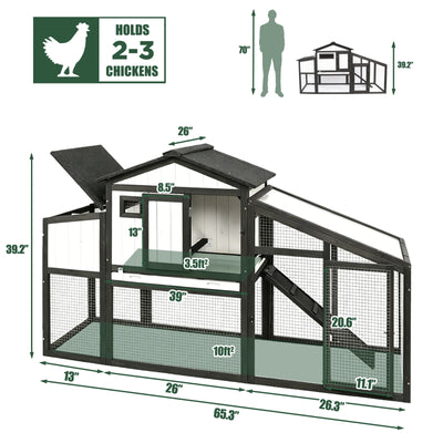Modular Small Chicken Coop with Run for 2–3 Chickens - PET06