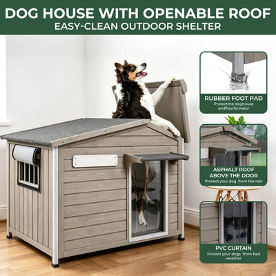 Large Dog House（40.2"L ） Metal-Reinforced Chew-Proof Rainproof - PET47