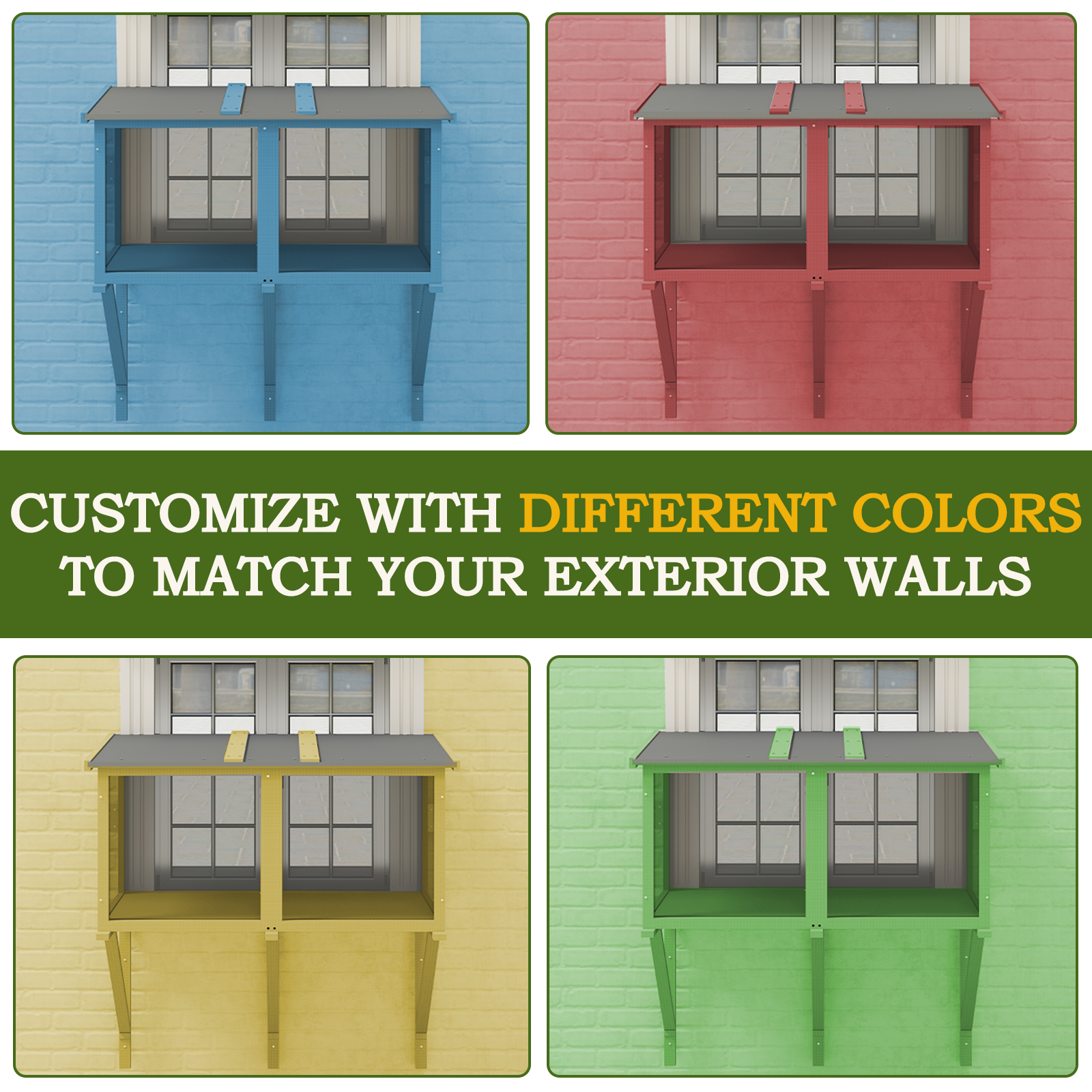 Cat Window Box, Window Catio Outdoor Enclosure-PET07