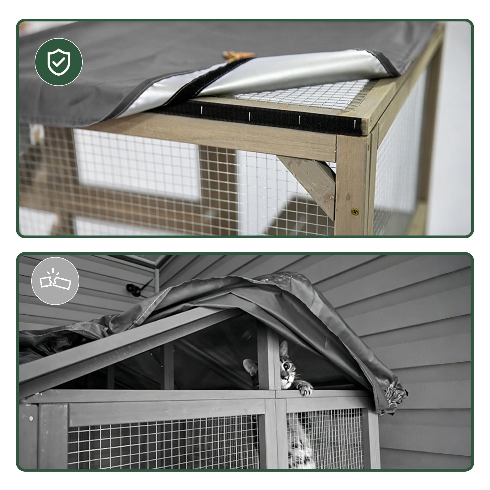 Large Solid Wood Outdoor Catio Enclosure with Platforms - PET16NEW
