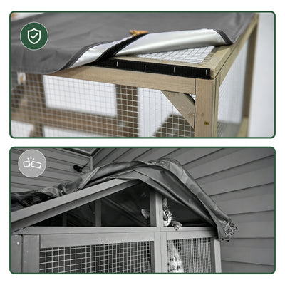 Large Solid Wood Outdoor Catio Enclosure with Platforms - PET16NEW