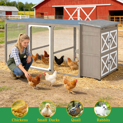 PETSCOSSET Outdoor Large Chicken Coop with Nesting Boxes for Yard Farm Backyard Hen House