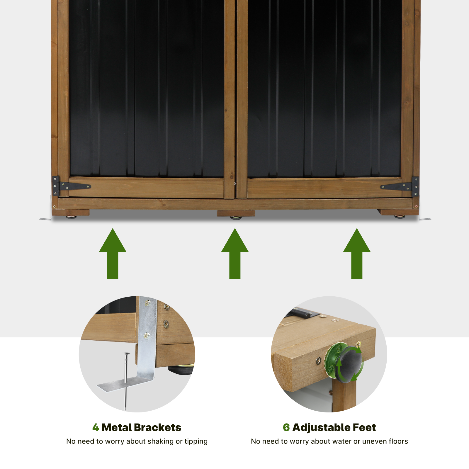 68.3″H Outdoor Storage Cabinet with 3 Adjustable Shelves-GF33