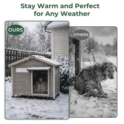 Small Dog House (30.1"L)Metal-Reinforced Chew-Proof Rainproof - PET46