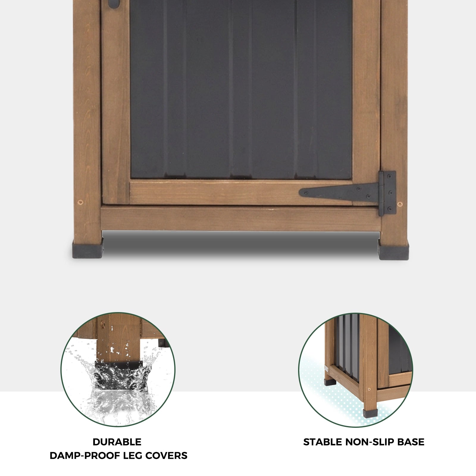 Outdoor Waterproof Storage Cabinet with Metal Top & Adjustable Shelves-GF35