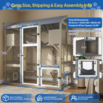 4-Tier Catio Outdoor Cat Enclosure, Large Weatherproof Cat House with Sleeping Condos & Window Access for Multiple Cats
