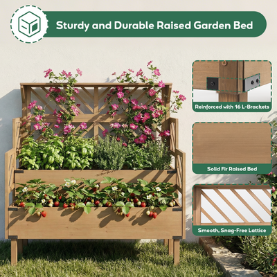 Raised Garden Bed - 2-Tier Vertical with Trellis