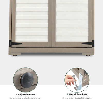 Indoor & Outdoor Waterproof Storage Cabinet with Shelves -GF32
