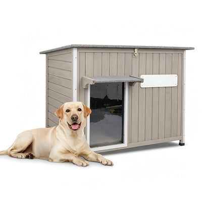 Large Dog House (43.3"L) - Metal Chew-Proof, 180lbs Capacity - PET48