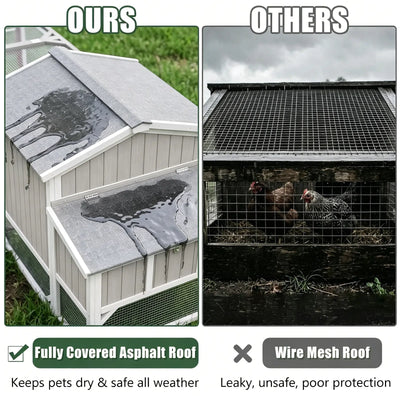 Medium Chicken Coop with Run for 4-8 Chickens Expandable to Large Coop - PET24