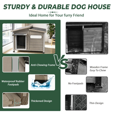 Medium Dog House（38.2"L） Metal-Reinforced Chew-Proof - PET69