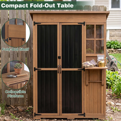 Extra Large (70.5 ″ Tall) Outdoor Storage Cabinet with Fold-Out Work Table-GF38