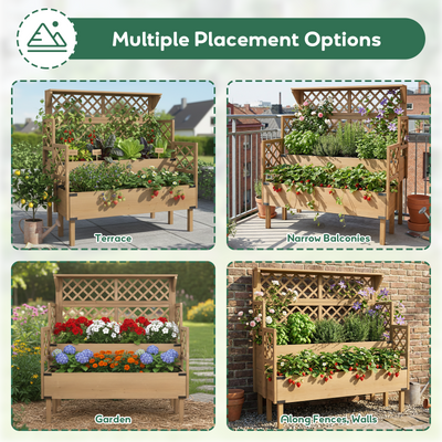 Raised Garden Bed - 2-Tier Vertical with Trellis