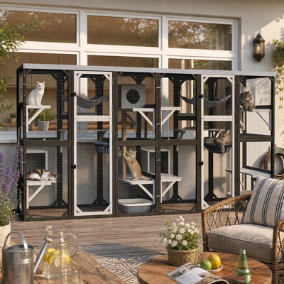 Large Walk-in Catio Enclosure with Window Access, Tall 4-Story- PET97