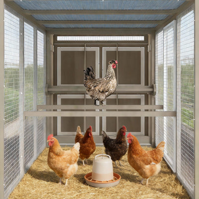 PETSCOSSET Outdoor Large Chicken Coop with Nesting Boxes for Yard Farm Backyard Hen House
