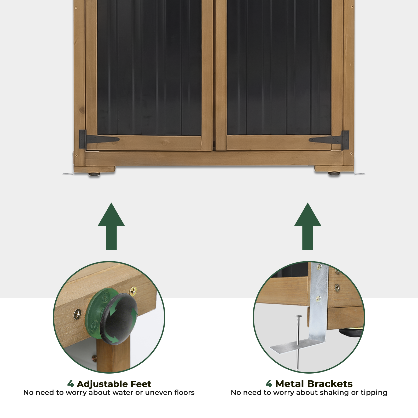 Outdoor Storage Cabinet with Shelves, Waterproof Roof-GF37