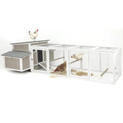 106" Chicken Coop with Run for 2-6 Chickens, 4 Nesting Boxes & Swing-PET8488