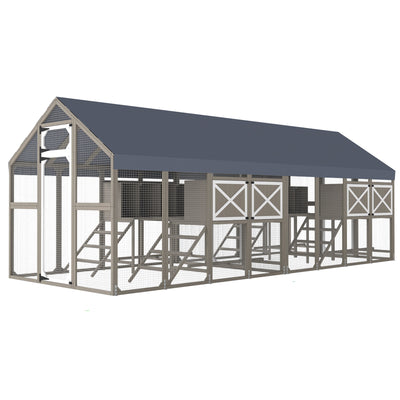 Large Chicken Coop for 8-12 Chickens, Walk-In Run with Nesting Boxes-PET29