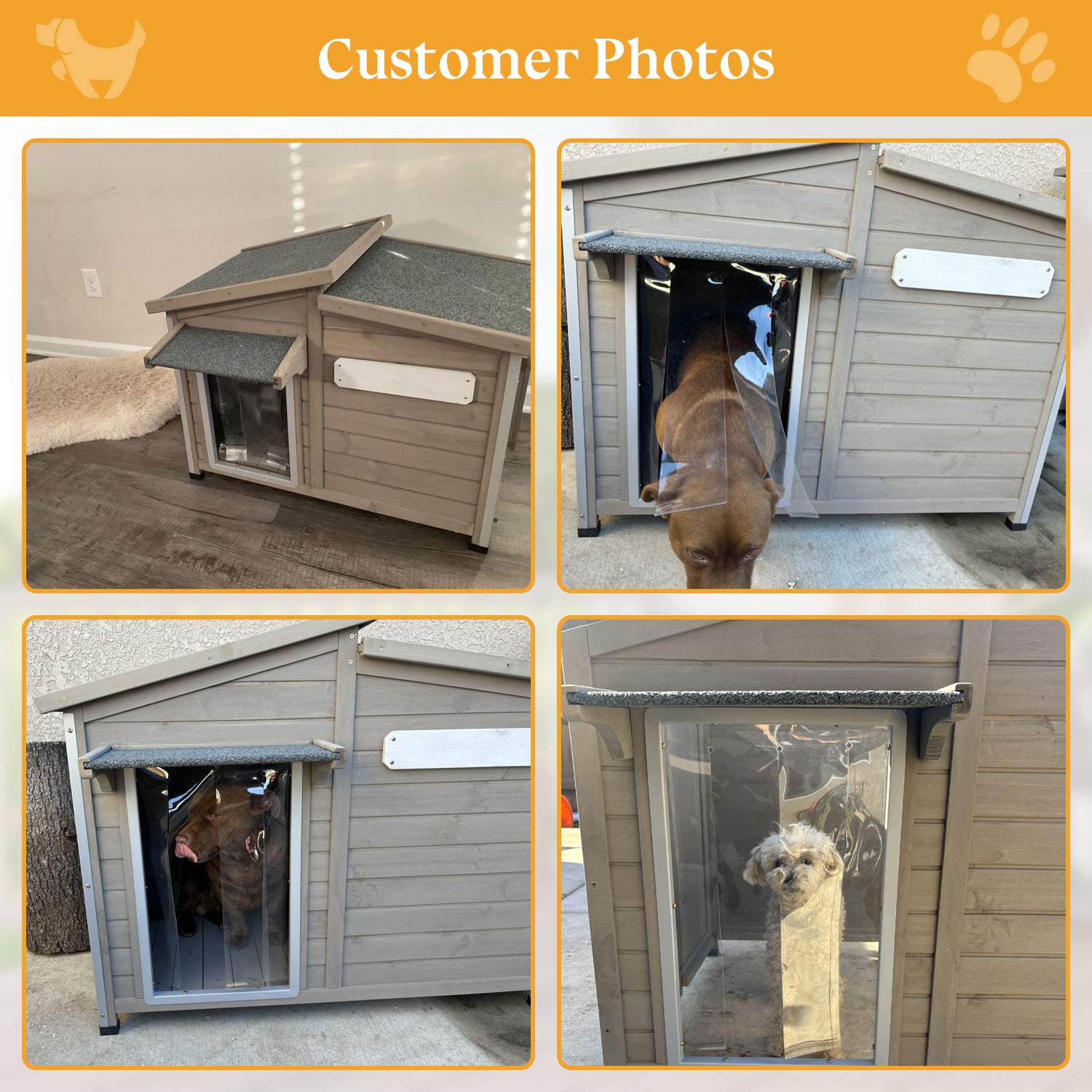 Wooden dog kennel with reinforced iron frame for durability