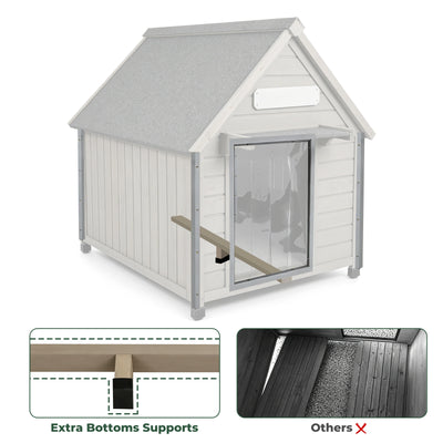 Dog House(20.5"L~30.5"L)-Metal Chew-Proof & Waterproof Roof - PET45