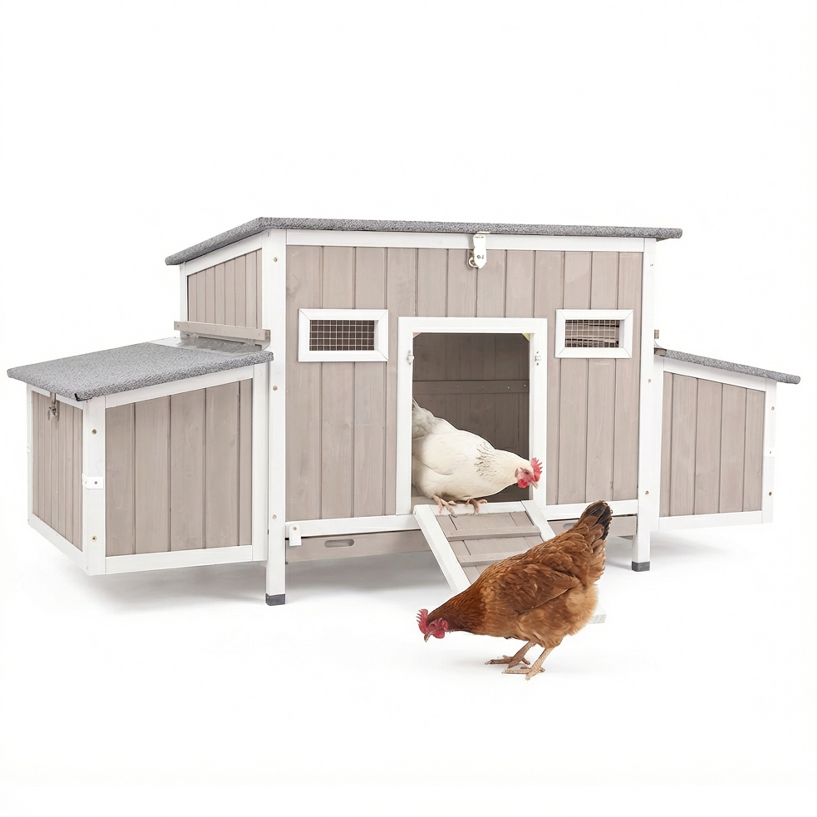 62" Fortified Chicken Coop with 4 Nesting Boxes & Pull-Out Tray-PET84