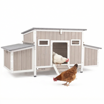 62" Fortified Chicken Coop with 4 Nesting Boxes & Pull-Out Tray-PET84