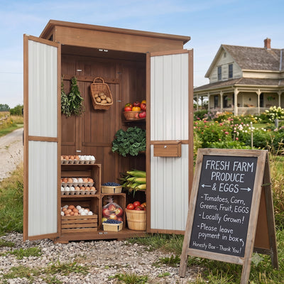 Extra Large (70.5 ″ Tall) Outdoor Storage Cabinet with Fold-Out Work Table-GF38