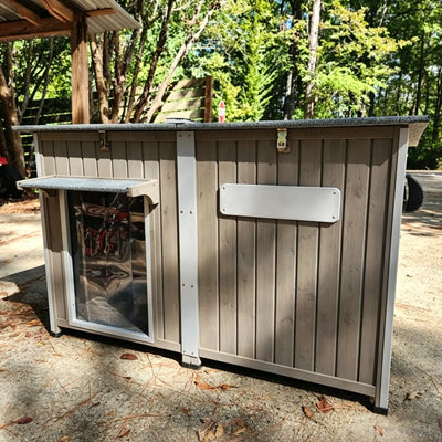 Large Dog House (43.3"L) - Metal Chew-Proof, 180lbs Capacity - PET48