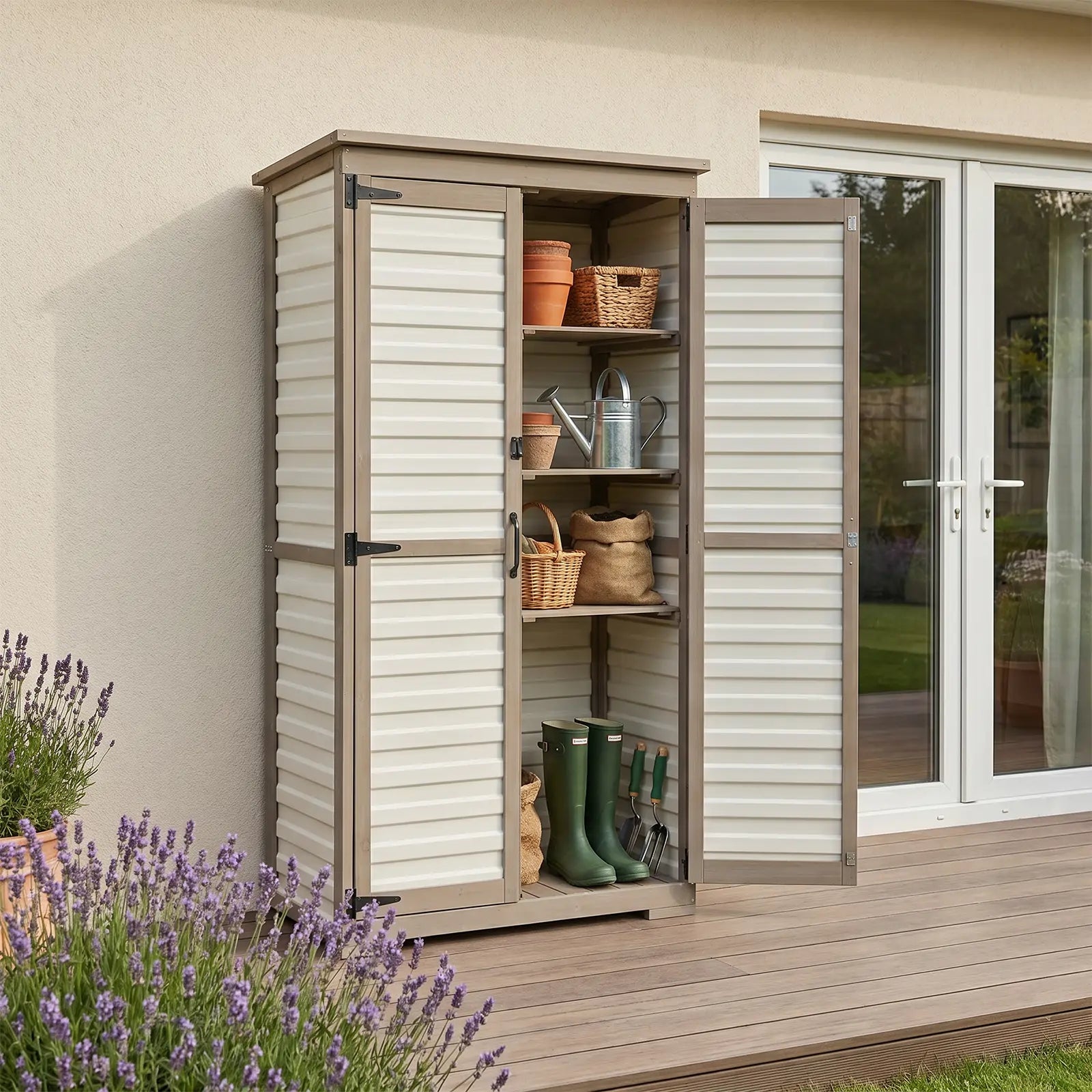 Indoor & Outdoor Waterproof Storage Cabinet with Shelves -GF32