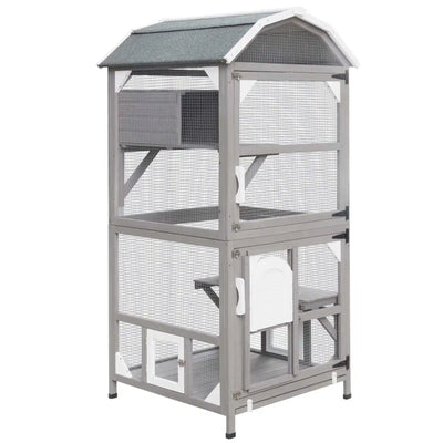 PETSCOSSET Cat House Outdoor Cat Enclosure Catio with Platforms