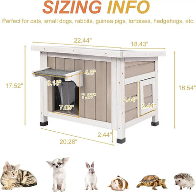Compact feral cat shelter with escape door