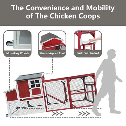 Large hen house with nesting box and ramp