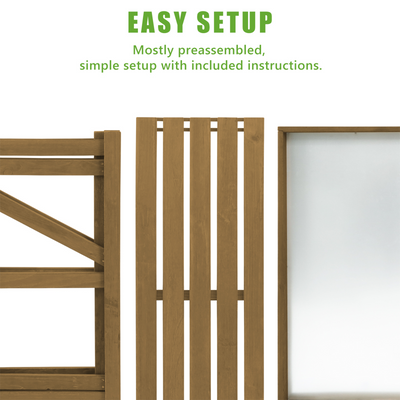 Outdoor Folding Potting Bench Table with Galvanized Tabletop,2 Tier Storage Shelves-GF12