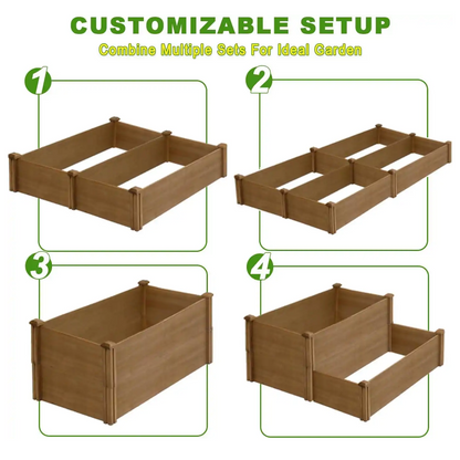 92.9″L Garden Bed Wooden Planter Box for Outdoor Gardening-GF20