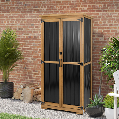 68.3″H Outdoor Storage Cabinet with 3 Adjustable Shelves-GF33