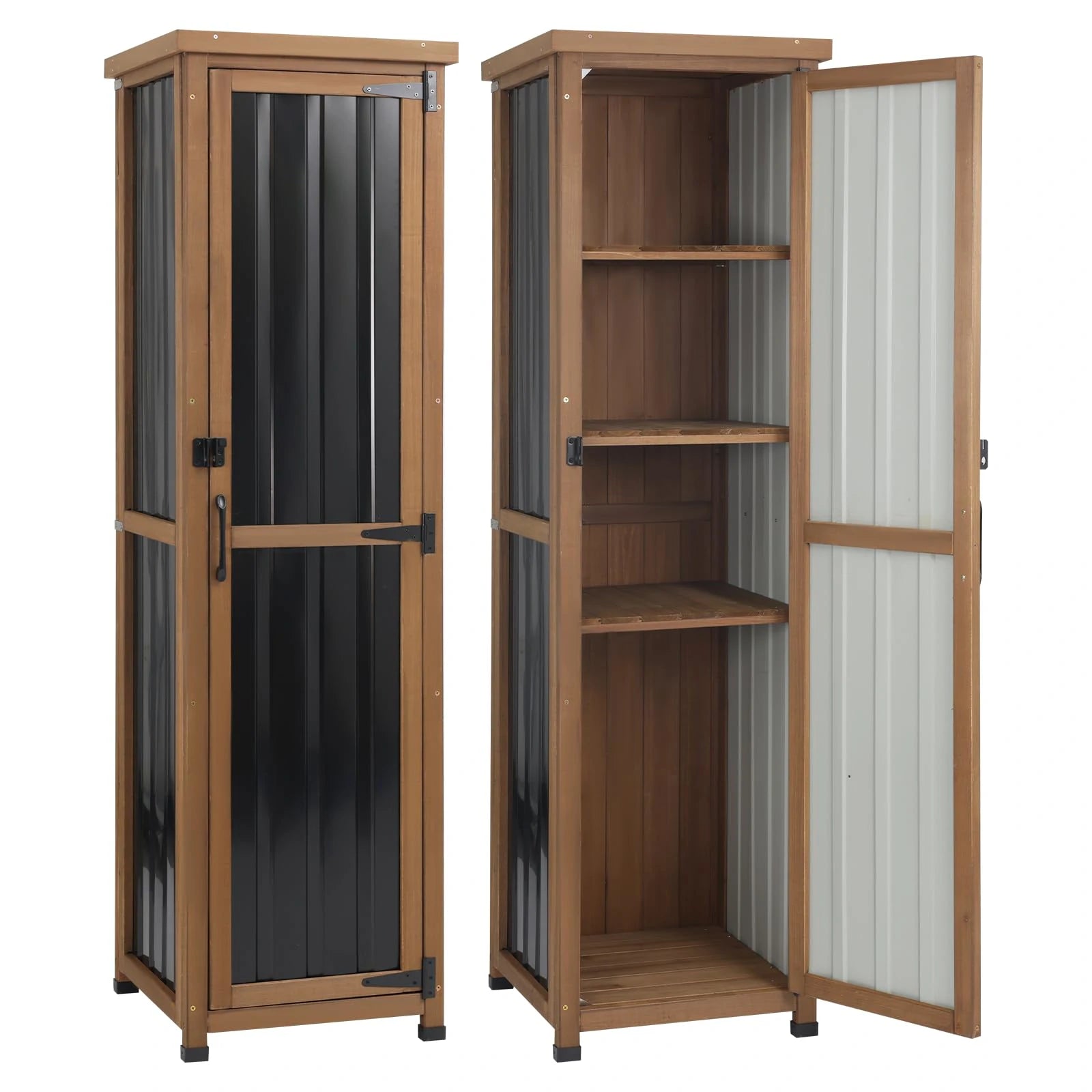 PETSCOSSET 62" Tall Outdoor Storage Cabinet for Garden and Patio