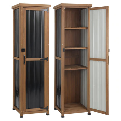 PETSCOSSET 62" Tall Outdoor Storage Cabinet for Garden and Patio