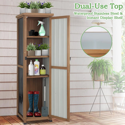 PETSCOSSET Outdoor Shed with Adjustable Shelves and Metal Roof