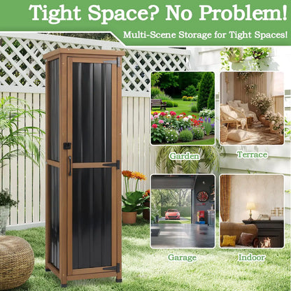 Tall Waterproof Cabinet for Patio, Garden, and Entryway