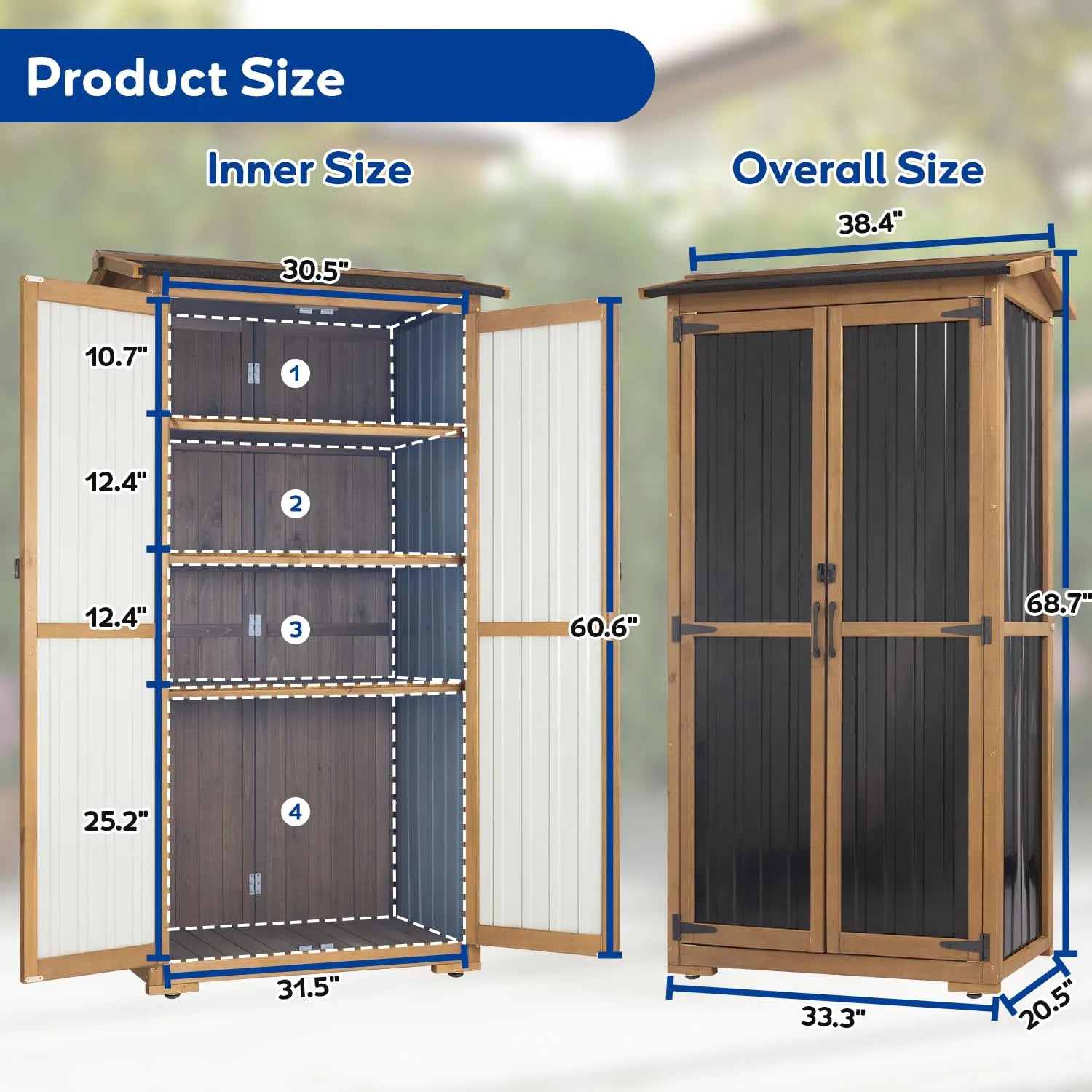 Durable Wood and Metal Construction Storage Cabinet