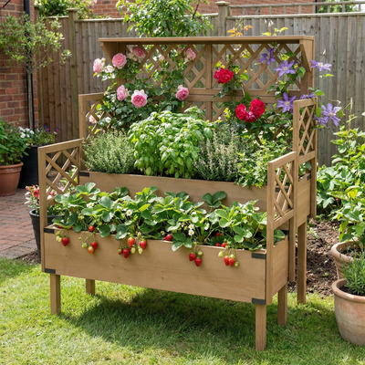 Raised Garden Bed - 2-Tier Vertical with Trellis