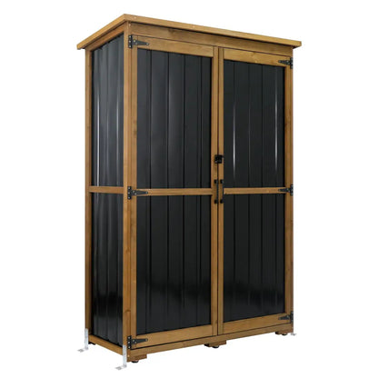 PETSCOSSET 68.3″H Outdoor Storage Cabinet with 3 Shelves, Brown
