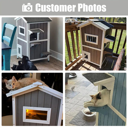 Feral cat shelter wooden house for outdoor use durable structure