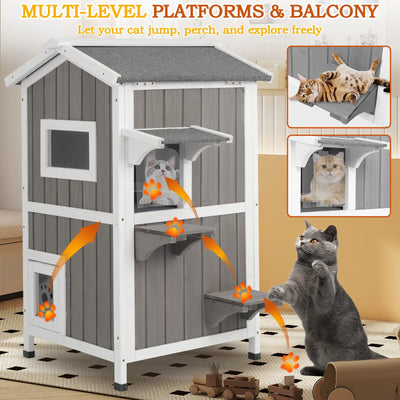 Side angle of PETSCOSSET outdoor insulated cat house